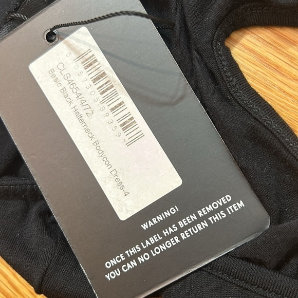 BRAND NEW PRETTY LITTLE THING BLACK HALTER MINI DRESS SIZE 2 women’s - Picture 4 of 4